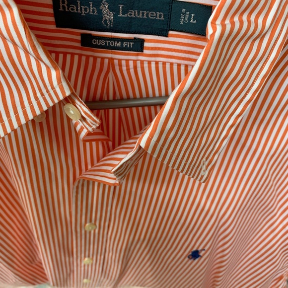 Orange & White Polo Button Up - Picture 5 of 12